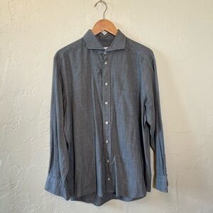 Eton Contemporary Fit Button Down Shirt Gray Size Large